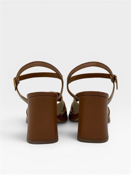 Sandali con tacco in pelle multicolor da donna IL LACCIO | 8854004VACCHETTABEIGEMARRONE